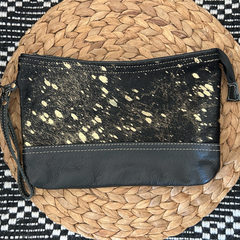 Myra Bag Black and Gold Clutch